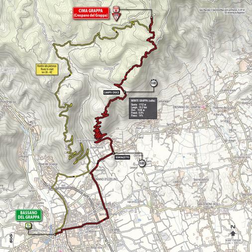Streckenverlauf Höhenprofil Giro d´Italia 2014 - Etappe 19