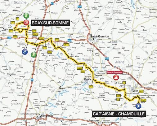 Streckenverlauf Tour de Picardie 2014 - Etappe 3