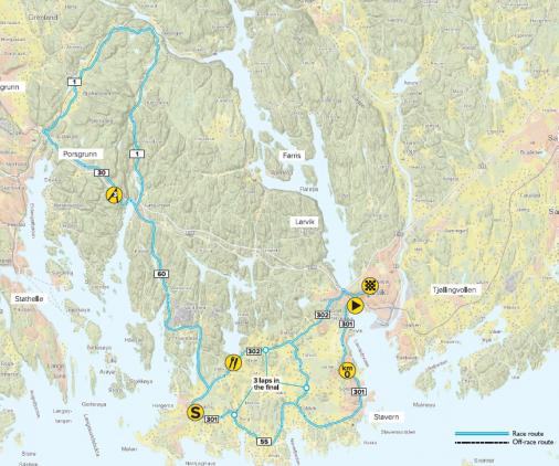 Streckenverlauf Tour of Norway 2014 - Etappe 1