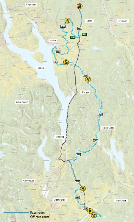 Streckenverlauf Tour of Norway 2014 - Etappe 3