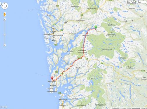 Streckenverlauf Tour des Fjords 2014 - Etappe 2