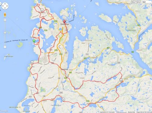 Streckenverlauf Tour des Fjords 2014 - Etappe 5