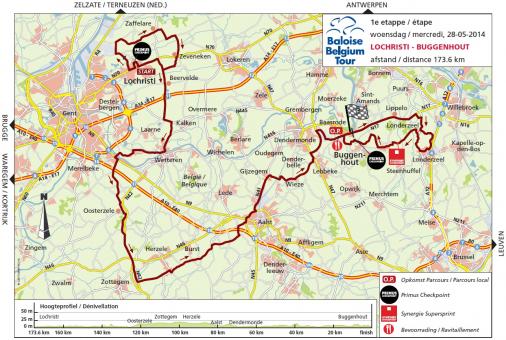 Streckenverlauf Baloise Belgium Tour 2014 - Etappe 1