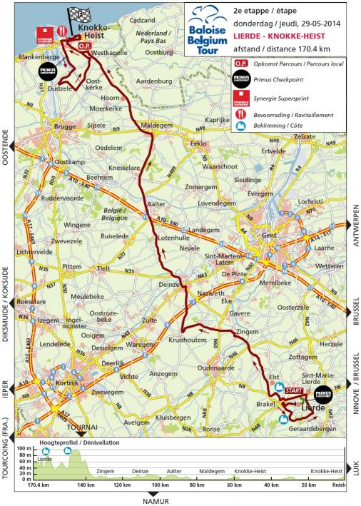 Streckenverlauf Baloise Belgium Tour 2014 - Etappe 2