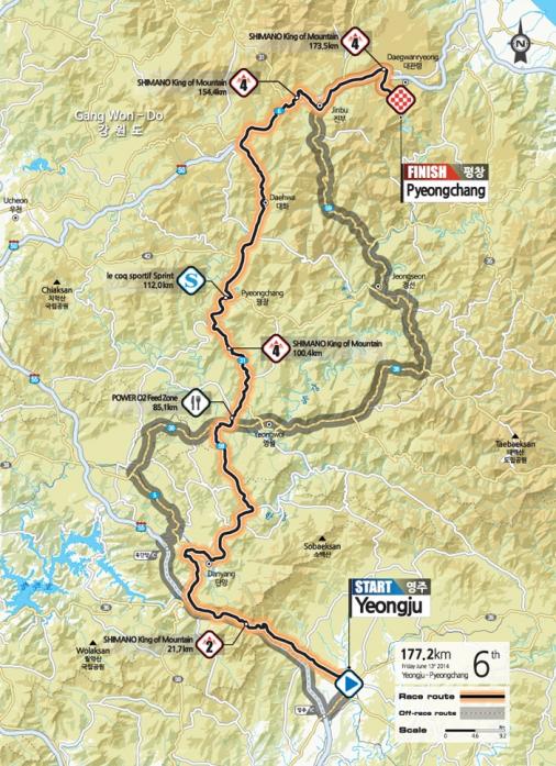 Streckenverlauf Tour de Korea 2014 - Etappe 6