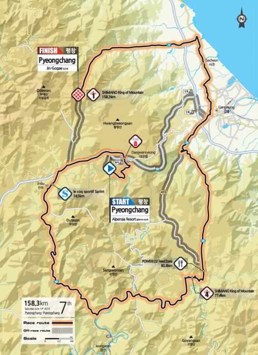 Streckenverlauf Tour de Korea 2014 - Etappe 7