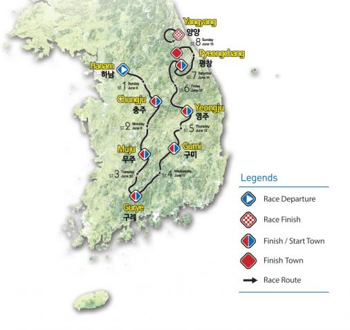 Streckenverlauf Tour de Korea 2014