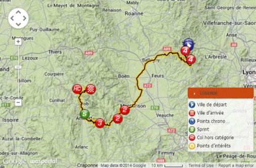 Streckenverlauf Critrium du Dauphin 2014 - Etappe 2