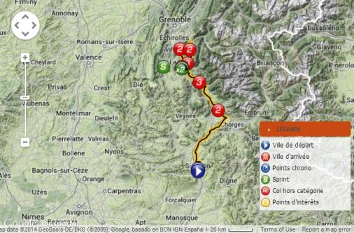 Streckenverlauf Critrium du Dauphin 2014 - Etappe 5