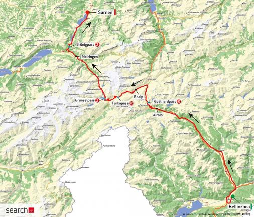 Streckenverlauf Tour de Suisse 2014 - Etappe 2