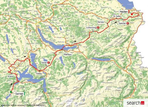 Streckenverlauf Tour de Suisse 2014 - Etappe 3