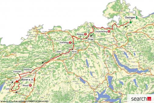 Streckenverlauf Tour de Suisse 2014 - Etappe 5