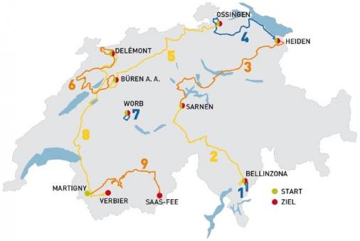 Streckenverlauf Tour de Suisse 2014