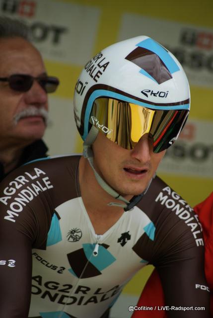 Alexis Vuillermoz beim Zeitfahren der Tour de Romandie 2014