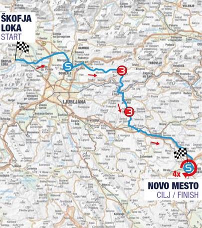 Streckenverlauf Tour de Slovnie 2014 - Etappe 4