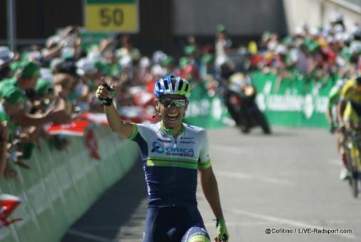 Hat gut lachen: Johan Esteban Chaves Rubio gewinnt die Tour de Suisse-Ankunft in Verbier