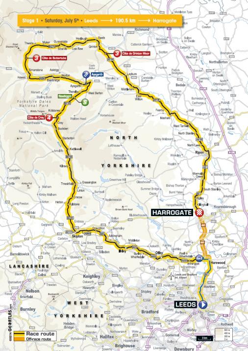 Streckenverlauf Tour de France 2014 - Etappe 1