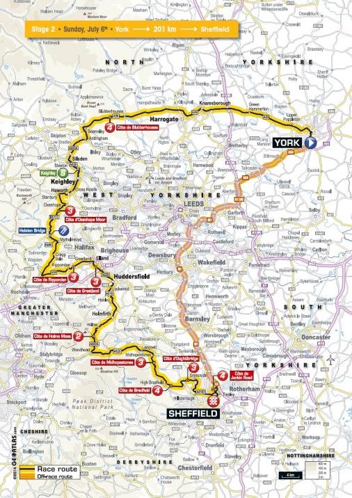 Streckenverlauf Tour de France 2014 - Etappe 2