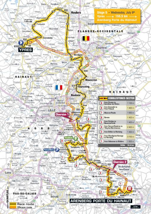 Streckenverlauf Tour de France 2014 - Etappe 5