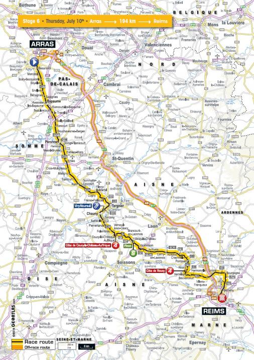 Streckenverlauf Tour de France 2014 - Etappe 6