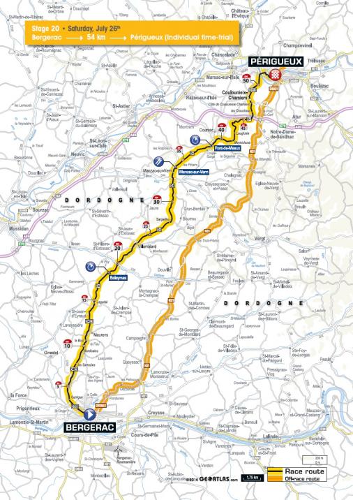 Streckenverlauf Tour de France 2014 - Etappe 20