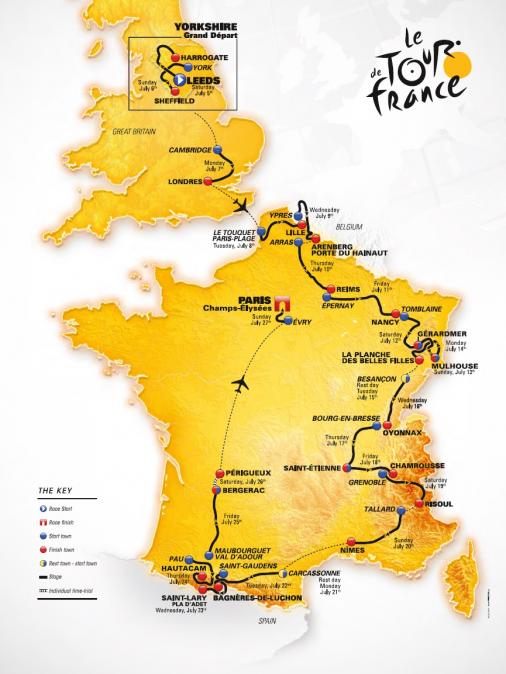 Streckenverlauf Tour de France 2014