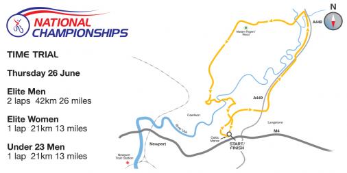 Streckenverlauf Nationale Meisterschaften 2014: Grobritannien - Einzelzeitfahren