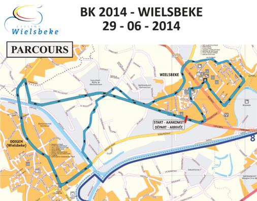 Streckenverlauf Nationale Meisterschaften 2014: Belgien - Straenrennen