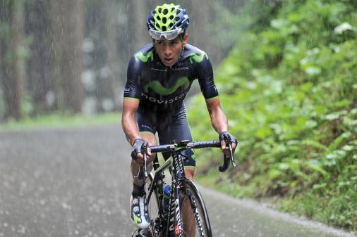 Etappensieger Dayer Quintana im Regen am Kitzbheler Horn (Foto: Mario Stiehl)