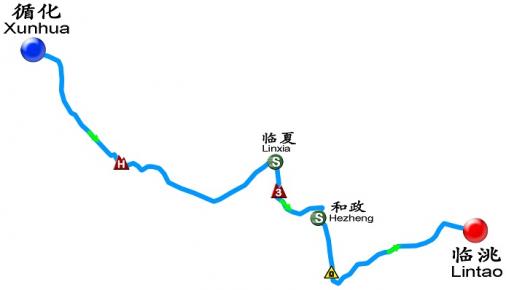Streckenverlauf Tour of Qinghai Lake 2014 - Etappe 8