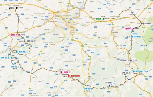 Streckenverlauf Tour de Wallonie 2014 - Etappe 4