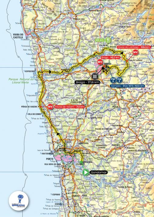 Streckenverlauf Volta a Portugal em Bicicleta Liberty Seguros 2014 - Etappe 2