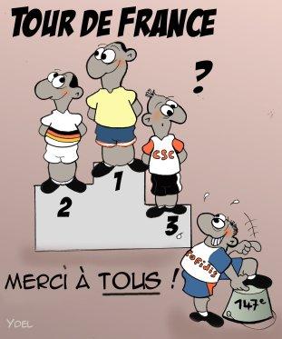 Karikatur zur Roten Laterne der Tour de France 2004