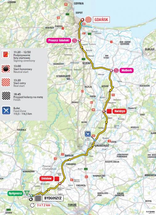Streckenverlauf Tour de Pologne 2014 - Etappe 1
