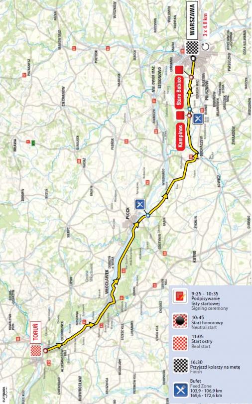 Streckenverlauf Tour de Pologne 2014 - Etappe 2