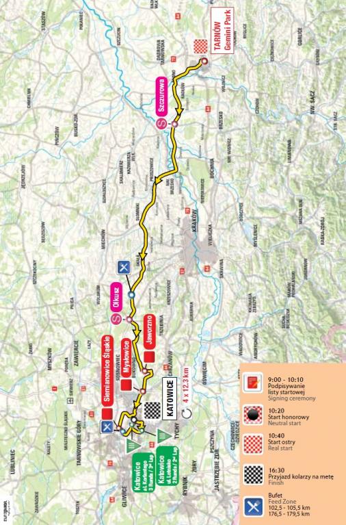 Streckenverlauf Tour de Pologne 2014 - Etappe 4