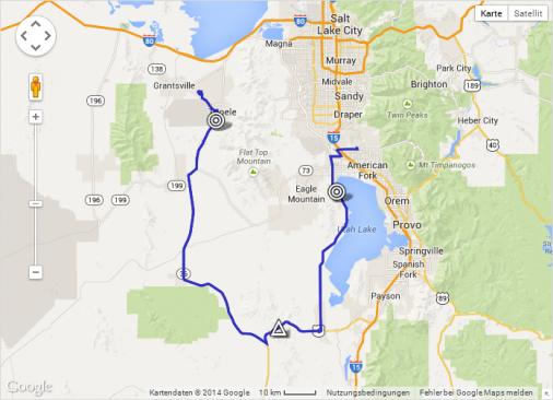 Streckenverlauf The Larry H. Miller Tour of Utah 2014 - Etappe 3
