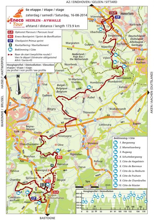 Streckenverlauf Eneco Tour 2014 - Etappe 6