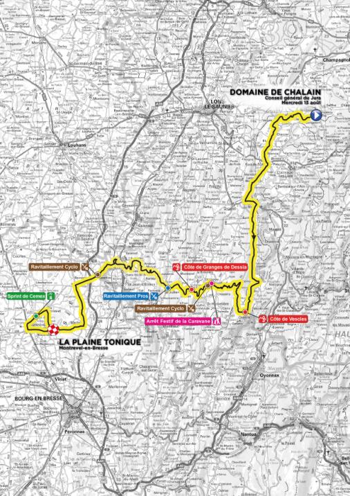 Streckenverlauf Tour de lAin 2014 - Etappe 1