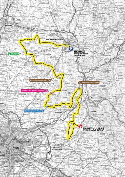 Streckenverlauf Tour de lAin 2014 - Etappe 2