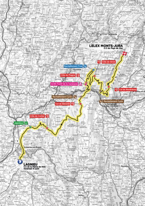 Streckenverlauf Tour de lAin 2014 - Etappe 3