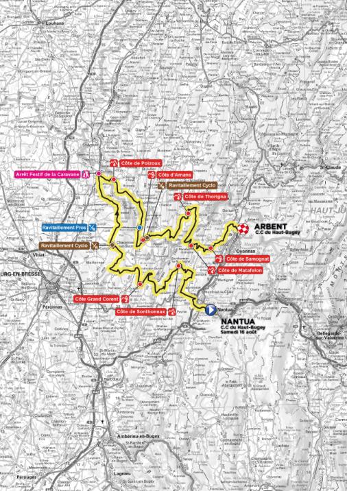 Streckenverlauf Tour de lAin 2014 - Etappe 4