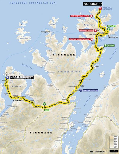Streckenverlauf Arctic Race of Norway 2014 - Etappe 1