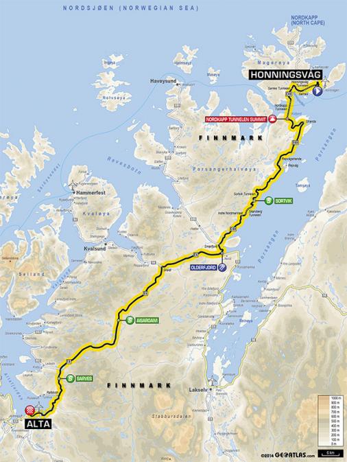 Streckenverlauf Arctic Race of Norway 2014 - Etappe 2