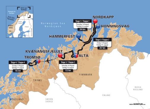 Streckenverlauf Arctic Race of Norway 2014