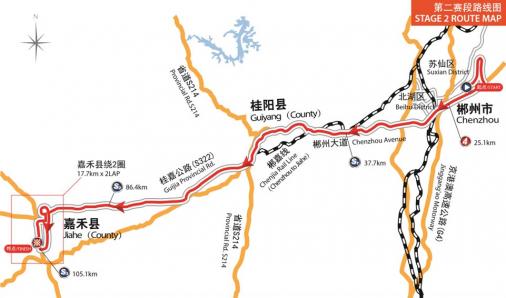 Streckenverlauf Tour of China II 2014 - Etappe 2