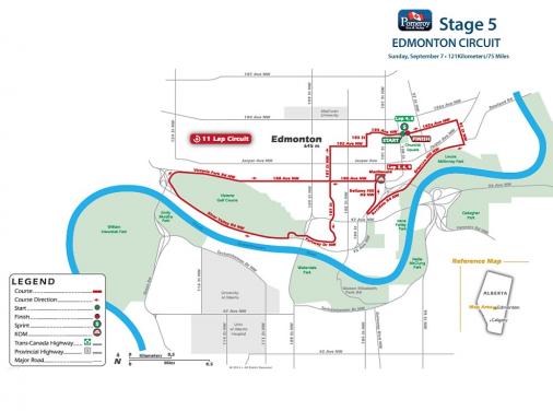 Streckenverlauf Tour of Alberta 2014 - Etappe 5