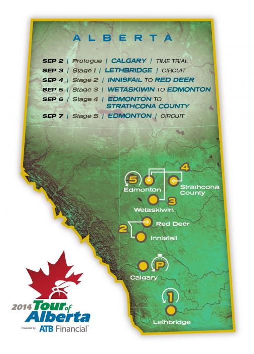 Streckenverlauf Tour of Alberta 2014