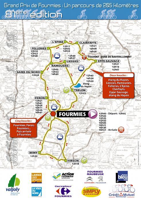 Streckenverlauf GP de Fourmies / La Voix du Nord 2014