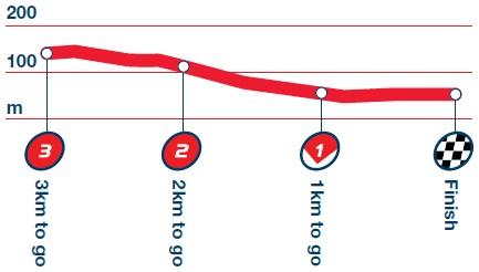 Hhenprofil Tour of Britain 2014 - Etappe 5, letzte 3 km